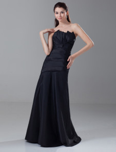 Robe charmante de soirée noire fourreau en taffetas multicouche col dentelé