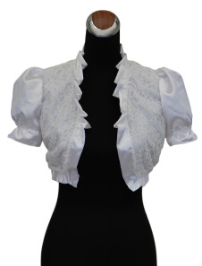 Boléro en tulle blanc avec dentelle