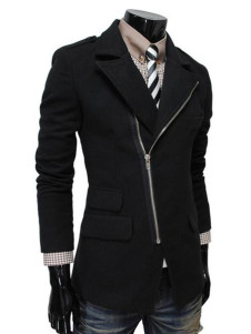 Manteau confortable mode en tweed zippé