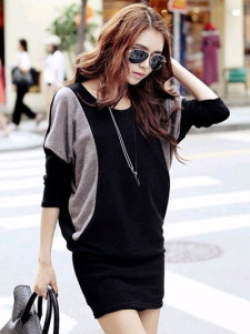 Robe femme tricoté de mélange de coton