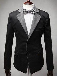 Blazer de haute qualité en serge bicolore avec boutonnage devant