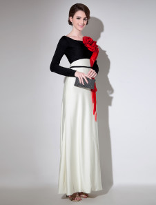 Robe charmante de soirée A-ligne en polyester creusé encolure dégagée