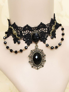 Collier Gothique Lolita acrylique noir