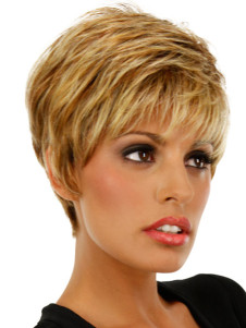 Perruque courte or synthétique frisée afro-américaine