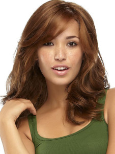 Perruque longue marronne synthétique frisée afro-américaine