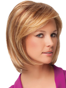 Perruque courte or synthétique afro-américaine et droite