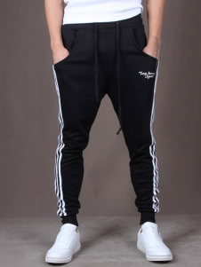 Pantalon de sport homme en coton avec élastique à taille