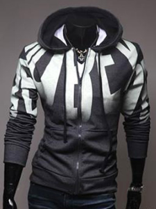 Sweat confortable gris clair mode en coton imprimé de lettres