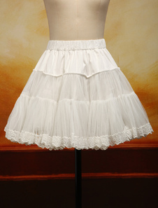 Organza blanc Lolita jupon broderie Trim