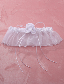 Jarretière de mariée mariage blanc belle fleur