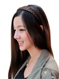 Lumière brun synthétique Long Curly doux Hairband pour femmes