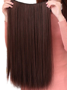 Extension de cheveux droite marronne claire en fibre