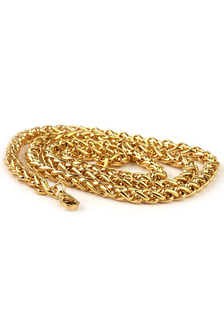 Collier en acier inoxydable de paillettes d'or
