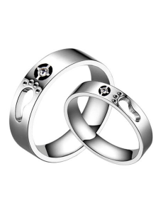 Anneau Inox empreinte argent élégant pour homme