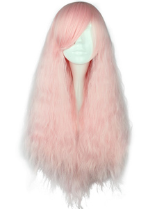 Perruques longues Lolita fantastique rayonne rose clair