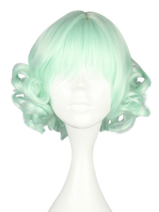 Menthe verte rayonne bouclés court Lolita perruques
