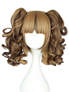 Perruque Lolita belle brune avec bicolore frisée