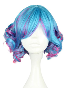Courts bouclés Multi couleur rayonne Fashion Lolita perruque