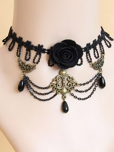 Gothic Lolita métal noir collier en couches