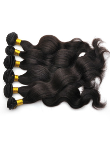 Extension de cheveux noire brunâtre frisée