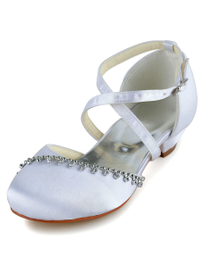 Chaussures de cortège enfant blanches à bout rond