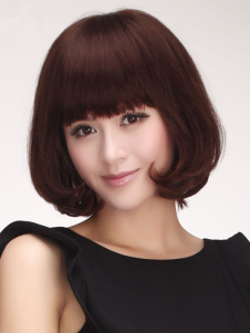 Perruques de cheveux humains de Bobs courte brune