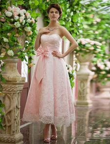 Robe mariage A-ligne avec noeud d'encolure en coeur