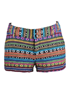 Chic short pour femme style tribal multicolore imprimé géométrique