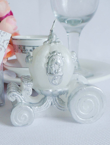 Faveurs de bougie de cire blanc 4 pièces transport