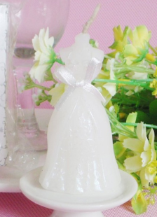 4 Pièces Wedding Dress Pattern cire blanche bougie faveurs