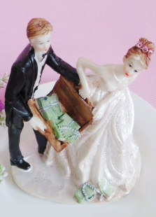 Drôle de résine Vegas classique Couple Wedding Cake Toppers