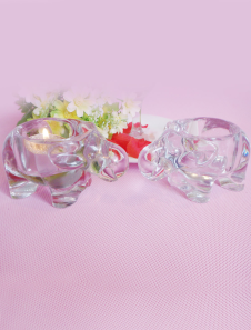 Éléphant de verre transparent Candle Holder pour mariage