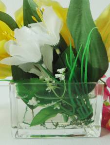 Vase en verre de mariage transparent carré