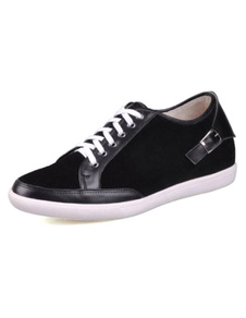 Chaussures ascenseur en cuir noir avec boucle