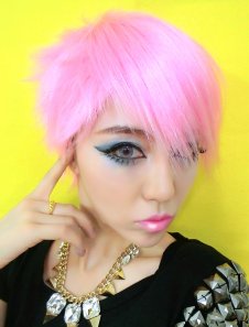 Pink perruque courte féminin de qualité Kanekalon Straight