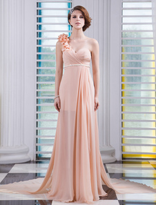 Robe demoiselle honneur maternité champagne fendue à une épaule