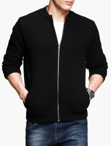 Cardigan parfait casual en coton noir avec style tricot