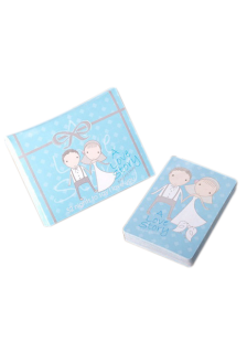 Bleu épris d'histoire papier carte à jouer mariage