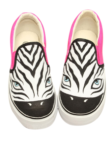 Chaussures pratiques en toile multicolore à motif zèbre