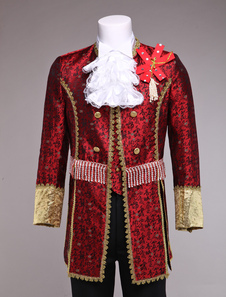 Tenue de Bourgogne Jacquard européen Vintage Costume Royal Prince rétro Costume masculin
