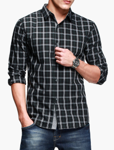 Chemise en coton écossais à manches longues