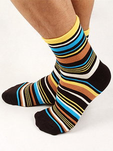 Chaussettes homme en coton avec rayures multicolores