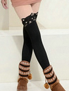 Multi couleur Cat impression velours Lolita chaussettes