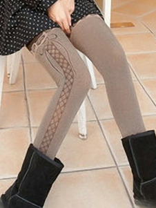 Chaussettes multicolores lacets impression velours Lolita