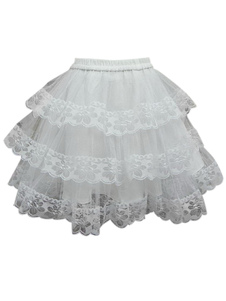 Dentelle blanche Sweet Lolita jupe couches Flower Print