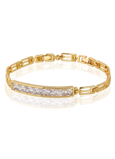 Chic strass géométrique or Bronze Bracelet femme
