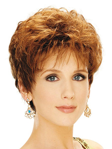 Natural Light Tan anti-calorique fibre courte perruque femme