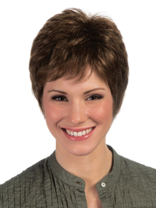 Perruque courte brun foncé fibre résistant à la chaleur de la femme de mode