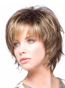 Boucles naturelles de Volume complet lin fibre résistant à la chaleur courte perruque pour femme