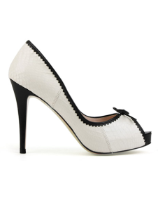 Chaussures à bout ouvert et talons en PU color-block